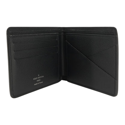 Black Multiple Wallet in Taiga Leather