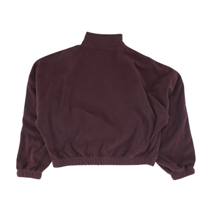 Brown Solid 1/4 Zip Pullover