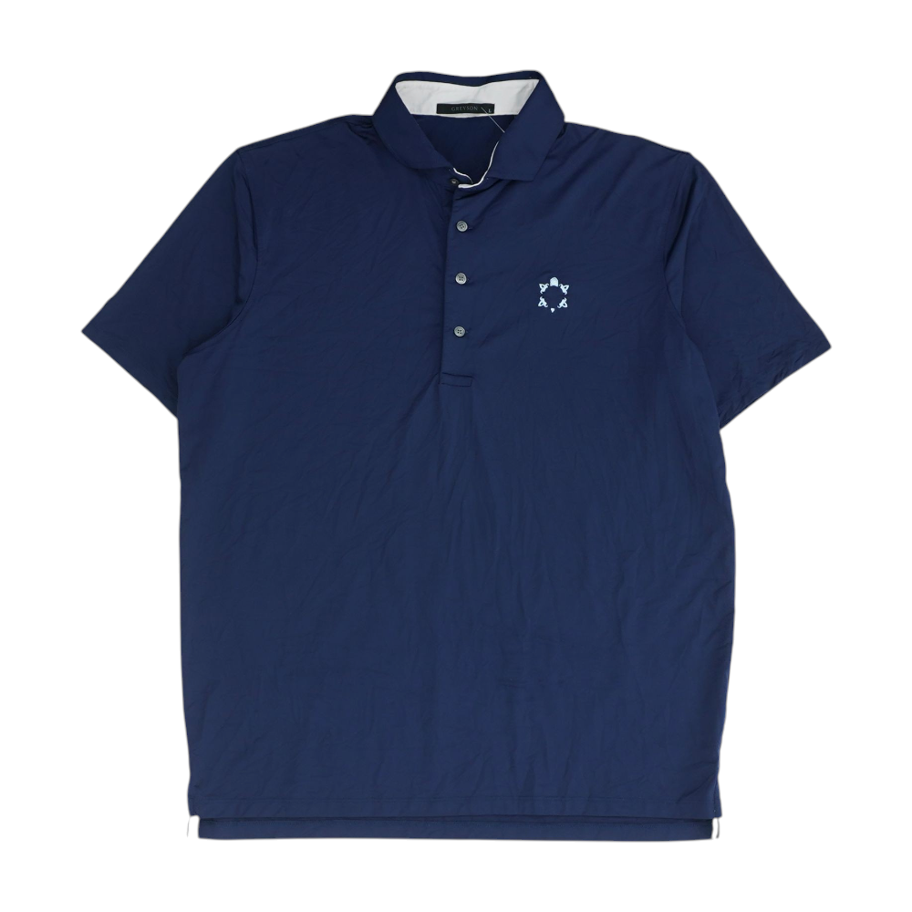 Greyson Navy Solid Short Sleeve Polo – Image 1
