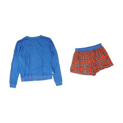 Blue Solid Pajama Set