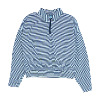 Blue Striped 1/4 Zip Pullover