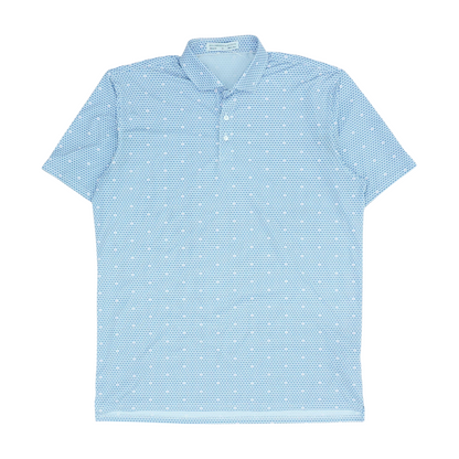 White Print Short Sleeve Polo