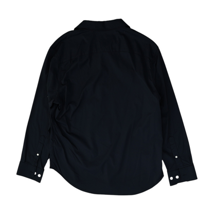 Navy Solid Long Sleeve Button Down