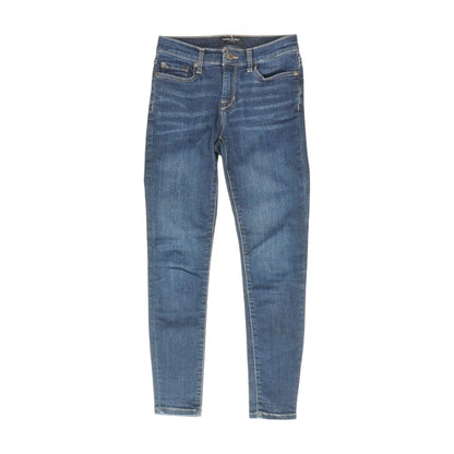 Navy Solid Mid Rise Skinny Leg Jeans