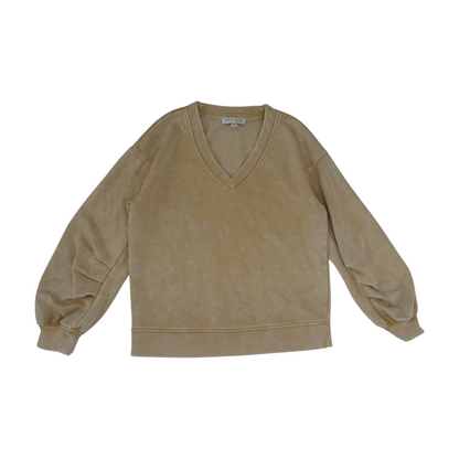 Tan Solid Sweatshirt Pullover