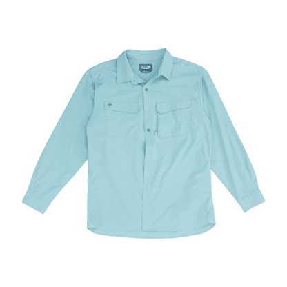 Green Solid Long Sleeve Button Down
