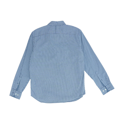 Navy Check Long Sleeve Button Down