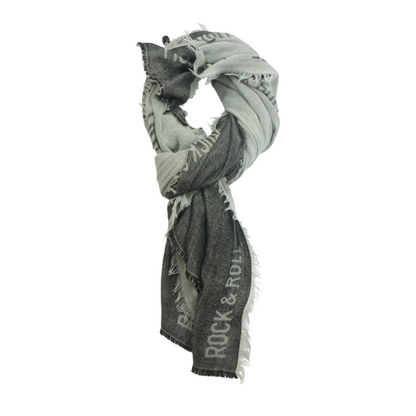 Gray Graphic Acrylic Scarf