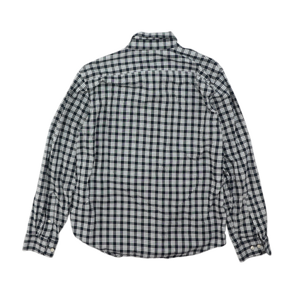 Navy Plaid Long Sleeve Button Down