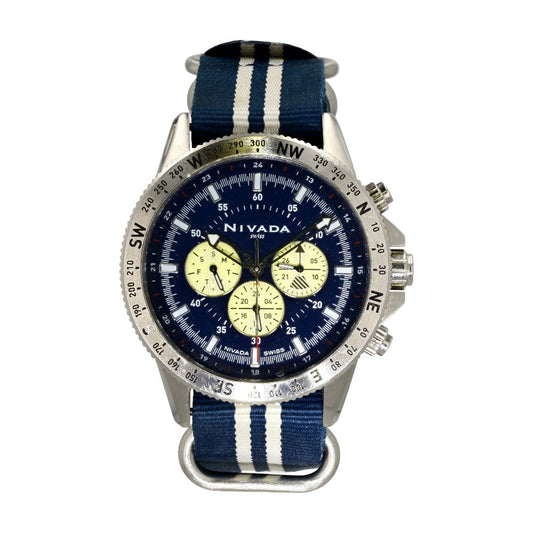 Men's Skymasters Collection Blue And Silver Chronograph Stainless Steel Watch