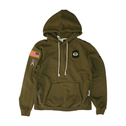Olive Green Bay Packers Solid Hoodie Pullover