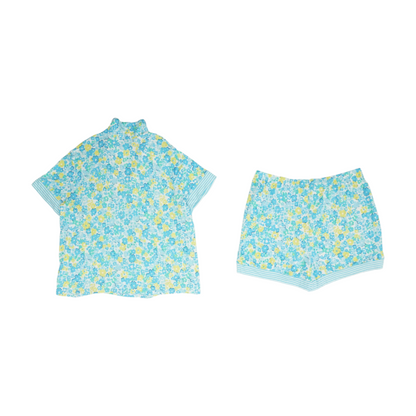 Blue Floral Pajama Set