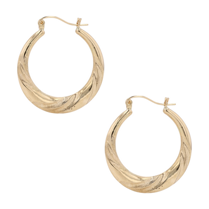 14K Yellow Gold Hoop Earrings