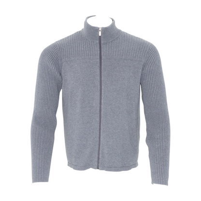 Gray Solid Cardigan Sweater