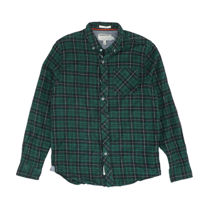 Green Plaid Flannel Button Down