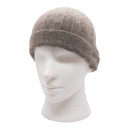 Gray Lightweight Textured Cashmere Beanie