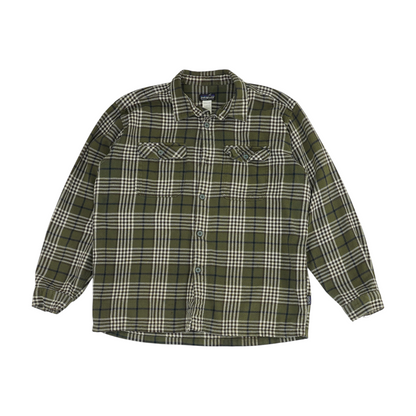 Olive Plaid Flannel Button Down
