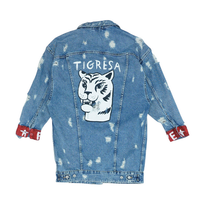 Blue Solid Denim Jacket