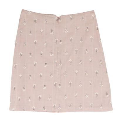 Beige Solid Midi Skirt