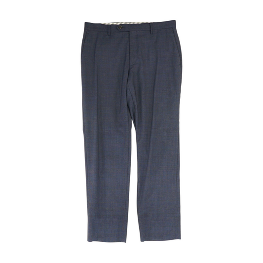 Navy Plaid Regular Pants