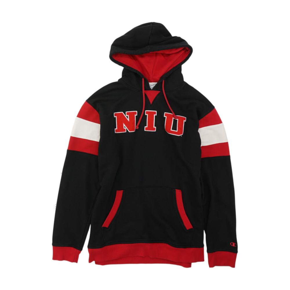 Black Northern Illinois University Huskies Color Block Hoodie Pullover