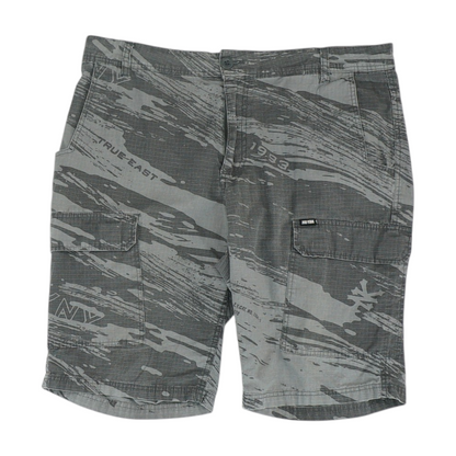 Gray Print Cargo Shorts