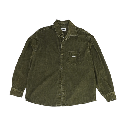 Green Solid Flannel Button Down