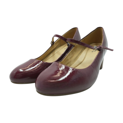 Burgundy Block Heels