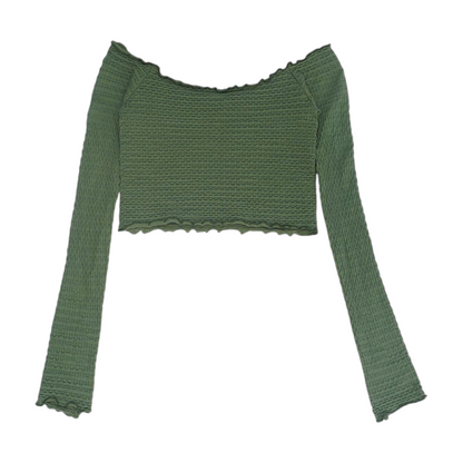 Green Cropped Blouse