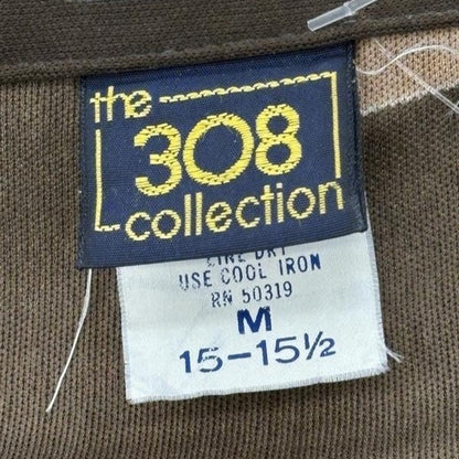 Vintage Brown Geometric Short Sleeve Button Down