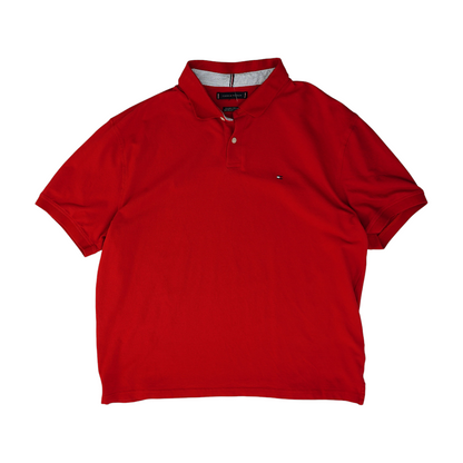 Red Solid Short Sleeve Polo