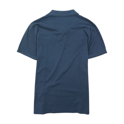 Blue Solid Short Sleeve Polo
