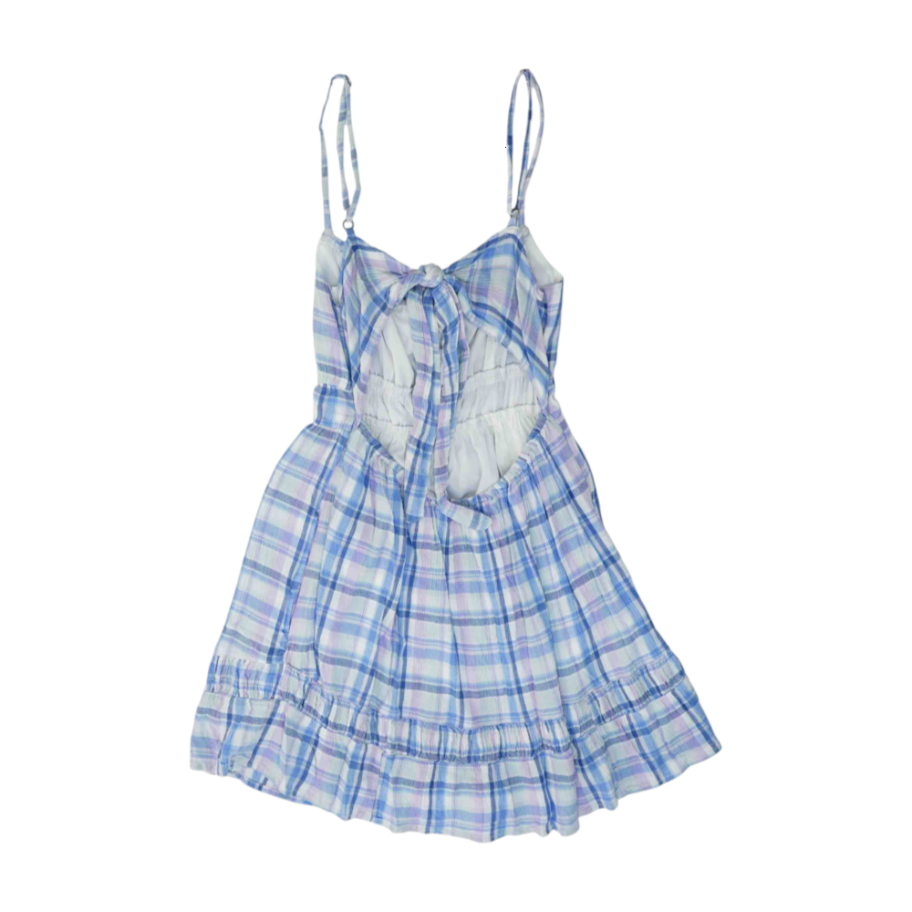 Blue Plaid Mini Dress