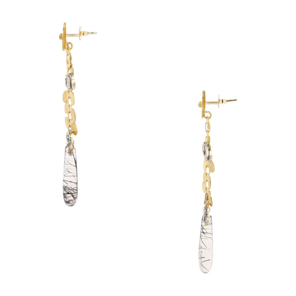 14K Yellow Gold Quartz Drop Earrings