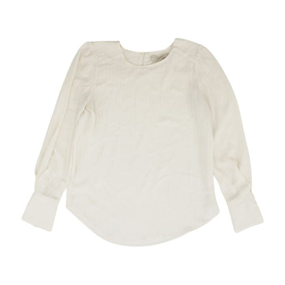 Beige Striped Long Sleeve Blouse
