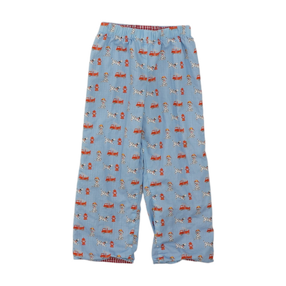Blue Graphic Casual Pants