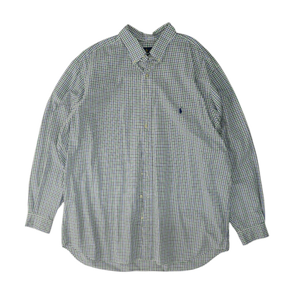 Blue Big & Tall Check Long Sleeve Button Down