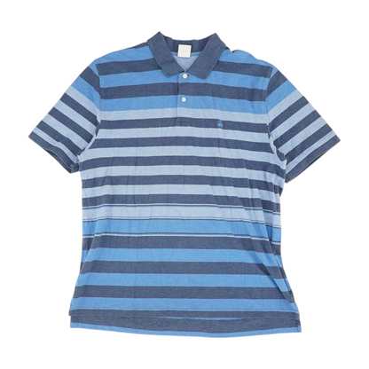 Blue Striped Short Sleeve Polo