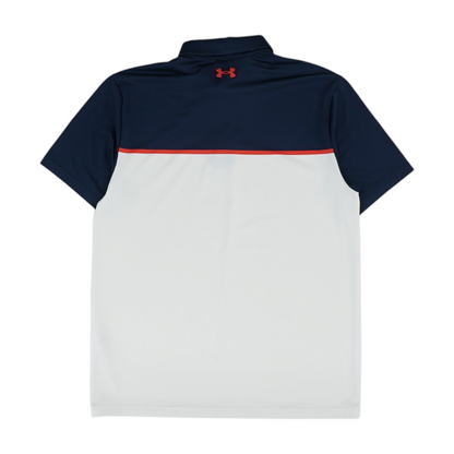 White Color Block Short Sleeve Polo