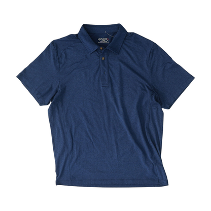Blue Solid Short Sleeve Polo
