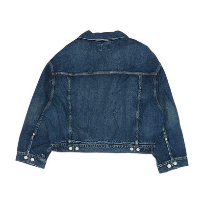 Blue Solid Denim Jacket