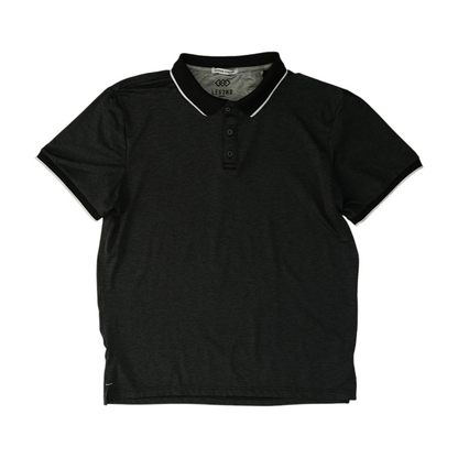 Black Solid Short Sleeve Polo