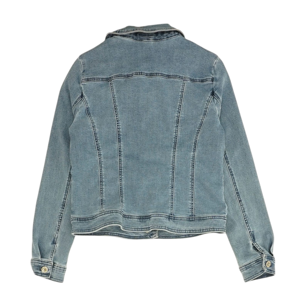 Blue Solid Denim Jacket