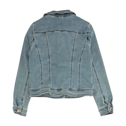 Blue Solid Denim Jacket