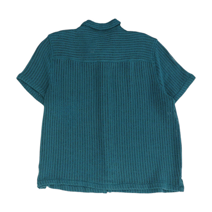 Teal Solid Short Sleeve Button Down