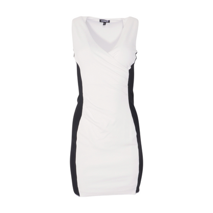 White Color Block Mini Dress