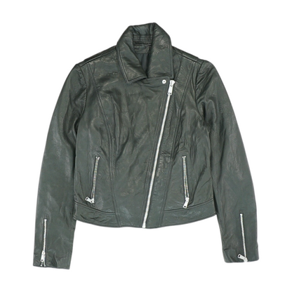 Black Solid Leather Jacket