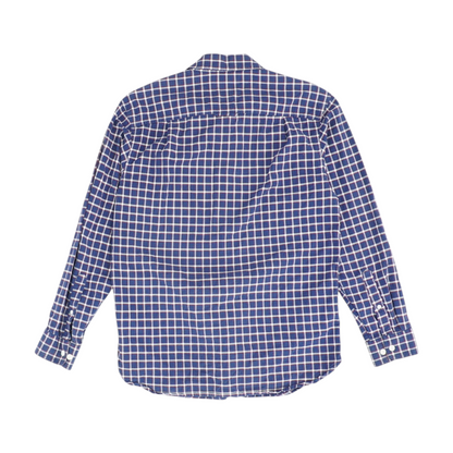 Navy Plaid Long Sleeve Button Down