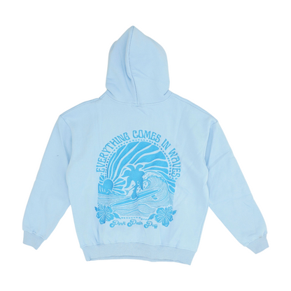Blue Solid Hoodie Pullover