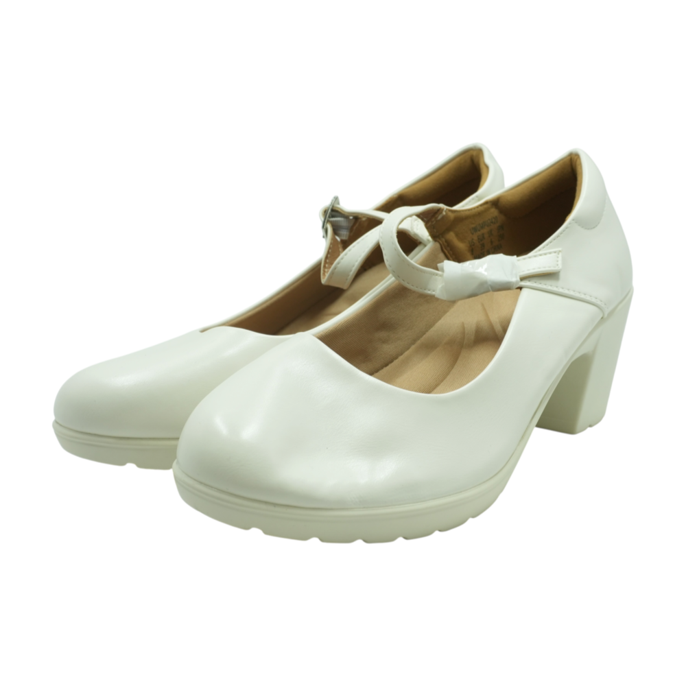 White Block Heels